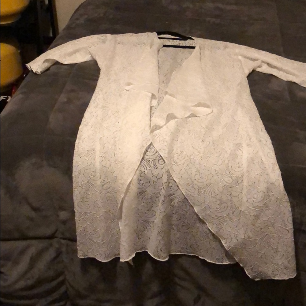 LuLaRoe solid white lace Shirley